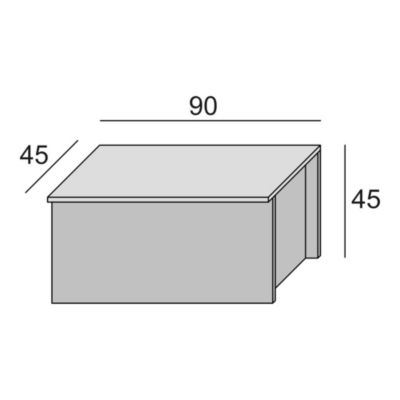 Malle Miltonia, Grande boîte de rangement polyvalente, Coffre moderne, 100% Made in Italy, 90x45h45 cm, Blanc et Chêne