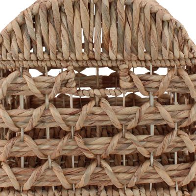 Malle rectangulaire en fibres naturelles Ornami avec couvercle taille M