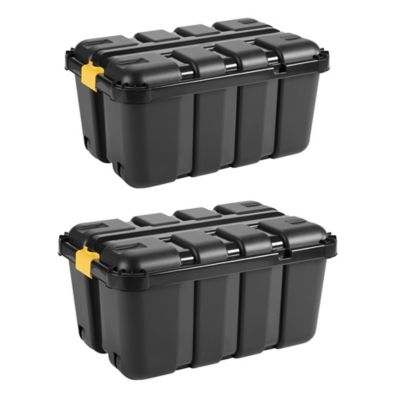 Malles de rangement 111 L Skyda Form noir avec couvercles, 2 pièces