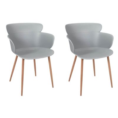 MALYA - Lot de 2 Fauteuils Scandinaves Gris