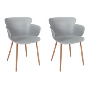 MALYA - Lot de 2 Fauteuils Scandinaves Gris