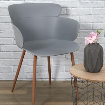 MALYA - Lot de 2 Fauteuils Scandinaves Gris