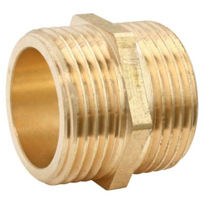 Mamelon laiton double Mâle 12/17 (3/8"), lot de 2