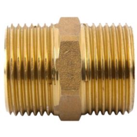 Mamelon laiton égal mâle mâle à visser       diam 3/4" - à l'unité
