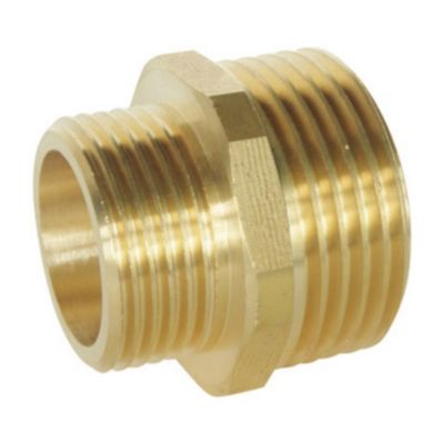 Mamelon réduit laiton Mâle 26/34 (1") - Mâle 20/27 (3/4"), lot de 2