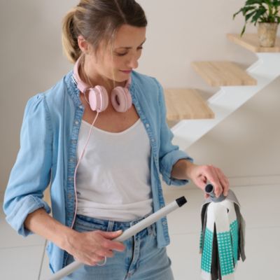 Manche à balais en métal GoodHome gris clair L.117cm