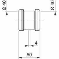 Manchon de raccordement laiton chromé Ø40mm