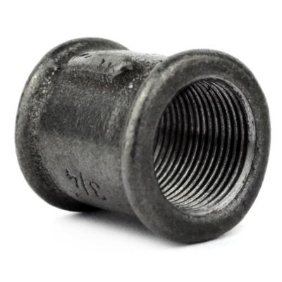 Manchon F/F fonte noire 12x17mm (3/8'')