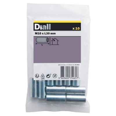Manchon tête fraisée zingué ø 10 x 30 mm - 10 pièces