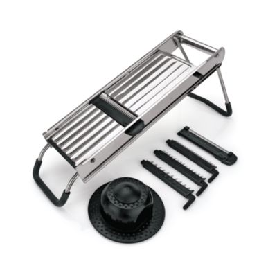 Mandoline Inox - Lame Ondulée - 3 Inserts Julienne - Was Germany