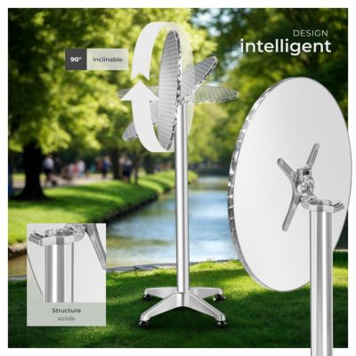 Mange debout en Aluminium rond Réglable en hauteur 60 x 75/115 cm