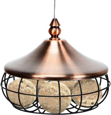 Mangeoire a Oiseaux en Metal Mangeoire pour Oiseaux Douille Boule De Graisse Distributeur Mangeoire À Oiseaux