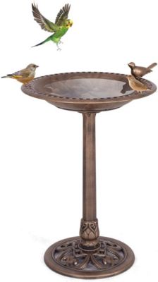 Mangeoire a Oiseaux sur Pied pour Attire Plus oiseaux Bain oiseaux avec Une Plateau Bronze