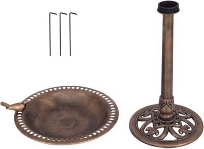 Mangeoire a Oiseaux sur Pied pour Attire Plus oiseaux Bain oiseaux avec Une Plateau Bronze