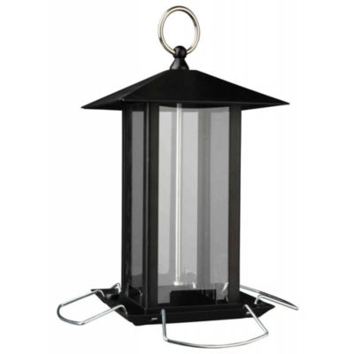 Mangeoire Oiseaux Suspendue Métal – Résiste Intempéries, 14,5x18,5x23 Cm, Noir - 5