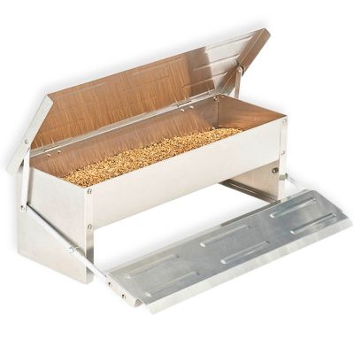 Mangeoire pour poules a pedale 5 KG en acier galvanise