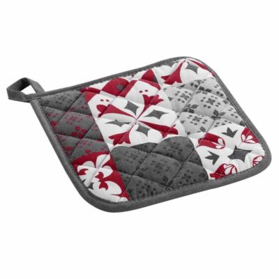 Manique de Cuisine "Credence" 19cm Gris & Rouge