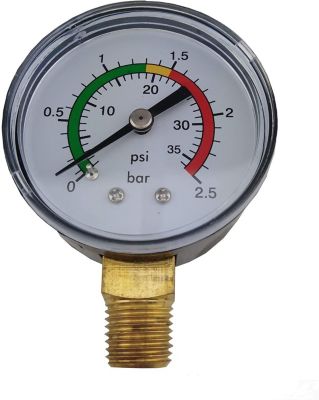 Manomètre Pour Filtre De Piscine 0-60 PSI - Numérique, Boîtier Laiton - Démarrage Et Nettoyage