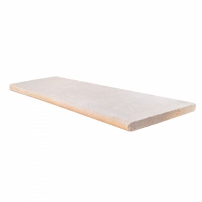 Marche d'escalier en pierre beige Bois doré - Bord Rond - 33 x 100 x 3 cm - pièce - C-NEGOCE