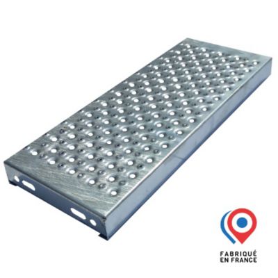 Marche d'escaliers tole perforée TOLHUIT 600x240 mm galvanisé à chaud