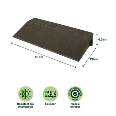 Marche de terrasse composite marron Angara Klikstrom 40 x 20 cm