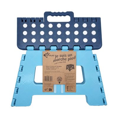 Marchepied 1 marche H.22 cm bleu gris