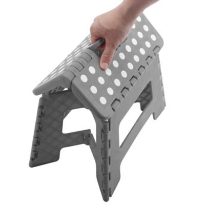 Marchepied 1 marche pliant en plastique gris