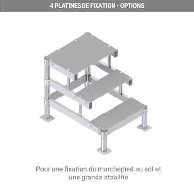Marchepied aluminium 2 marches - Largeur 1.00m - MP2-100