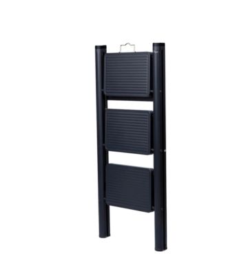 Marchepied pliable 3 marches en acier noir Vigar