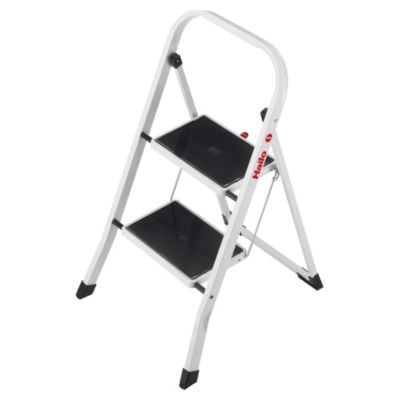 Marchepied pliable K20 acier 2 marches blanc Hailo
