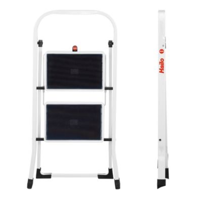 Marchepied pliable K20 acier 2 marches blanc Hailo