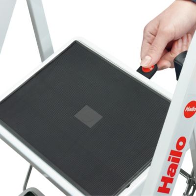 Marchepied pliable K20 acier 2 marches blanc Hailo