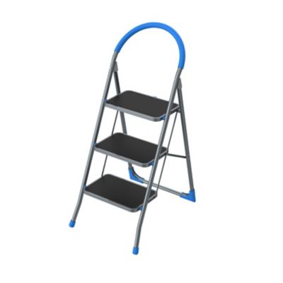 Marchepied pliable Mac Allister acier couleur bleu H.72,6 cm charge maxi 150 kg