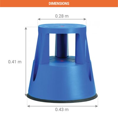 Marchepied tabouret bleu - Hauteur de travail max. 2.41m - 4111034202