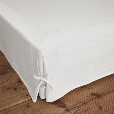 MARGAUX - Cache-Sommier 140x190cm Lin Lavé Coloris Craie