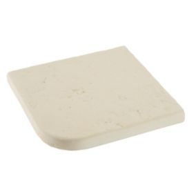Margelle angle sortant Quovadis ton pierre 35 x 35 cm, ép.3,5 cm