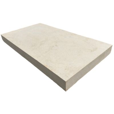 Margelle de piscine en pierre Beige Royal - Bord Droit - 33 x 61 x 5 cm - pièce - C-NEGOCE