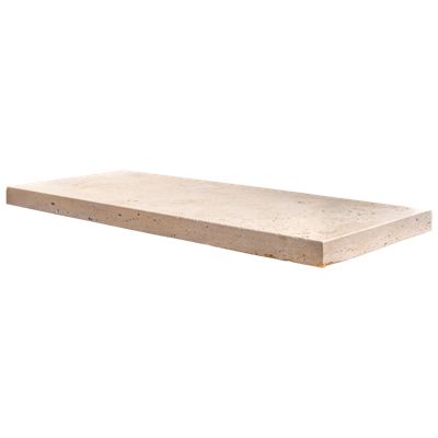 Margelle de piscine en travertin Beige Mix - Bord Droit - 25 x 61 x 3 cm - pièce - C-NEGOCE