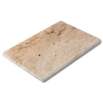 Margelle de piscine Travertin Beige Nuancé 61x40x3 cm Bord Droit (à l'unité) - RO'MA NATURE