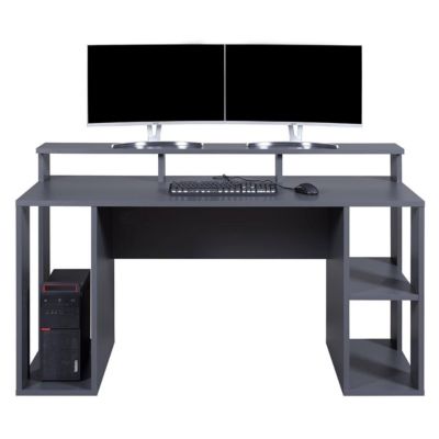 MARIO - Bureau Gamer Multi-Rangement Anthracite