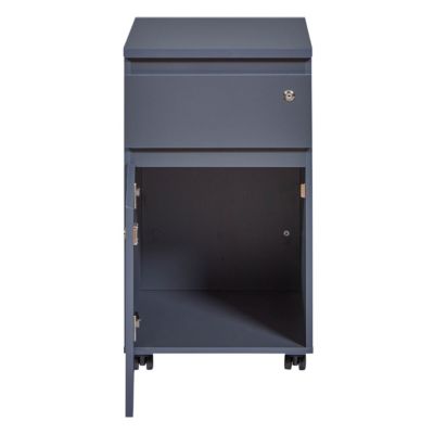 MARIO - Caisson Bureau Verrouillable 1 Porte 1 Tiroir Gris