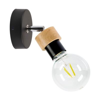 Marjolaine Applique 1xE27 Max.25W Chêne huilé/Métal Noir