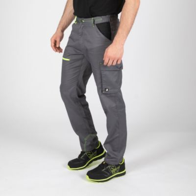marlow - pantalon de travail - 1397 gris , jaune fluo s
