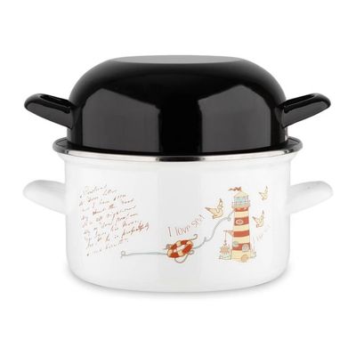 Friteuse BAUMALU Unie Noire 20 Cm - Acier Émaillé Compatible Tous Feux Et Induction