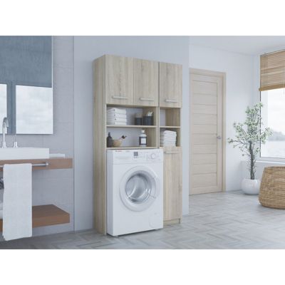 MAROL - Ensemble salle de bain style moderne - 96x30x183 - 4 portes+4 tablettes