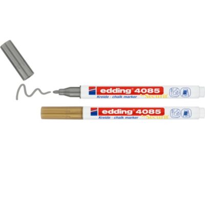 Marqueur craie liquide effaçable à l'eau pour fenêtres et tableaux noirs Edding e-4085, lot de 2