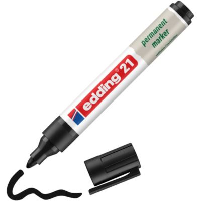 Marqueur permanent noir Edding Ecoline e-21 pointe de 1.5 à 3 mm