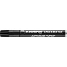 Marqueur permanent tout matériaux - corps alu Edding e-2000, lot de 3
