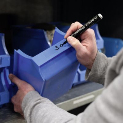 Marqueur permanent tout matériaux - corps aluminium Edding e-2000, lot de 3