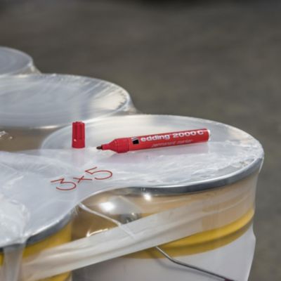 Marqueur permanent tout matériaux - corps aluminium Edding e-2000, lot de 3